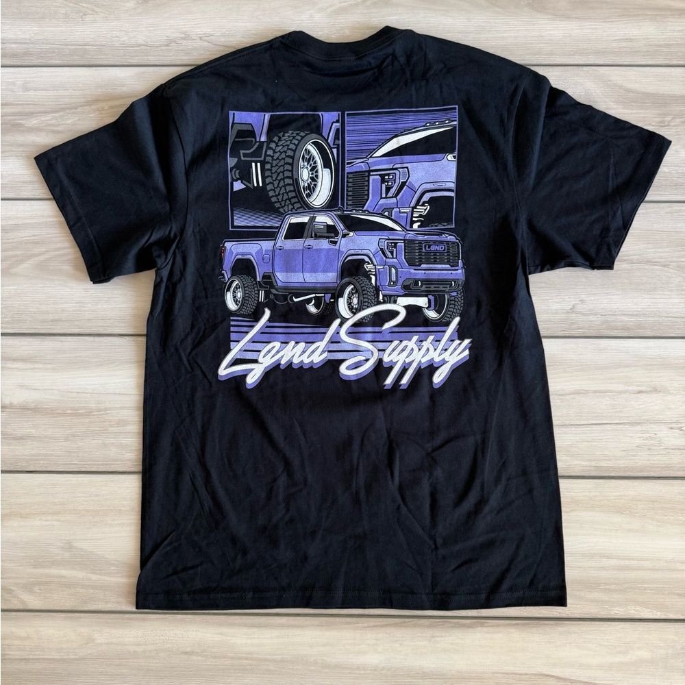 LGND Supply Co Purple Truck Tee Black Large NWT